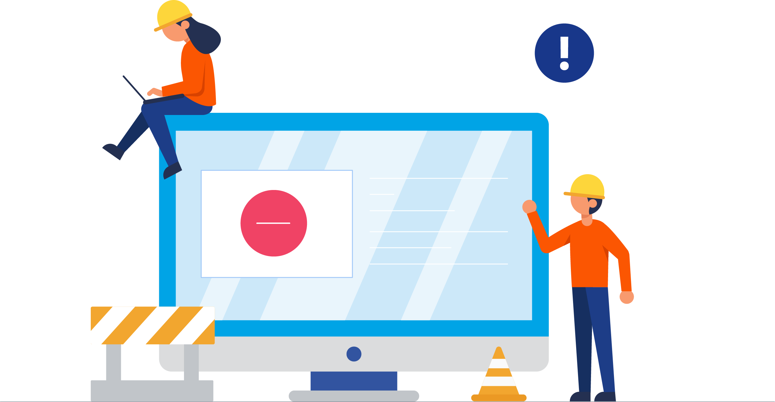 cartoon maintenance workers